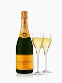 Veuve Clicquot Ponsardin Brut 75cl 12x in luxury coffret met 2 flutes
