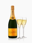 Veuve Clicquot Ponsardin Brut 75cl 12x in luxury coffret met 2 flutes